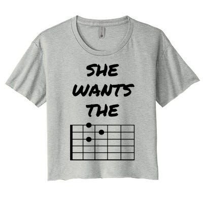 She Wants The D Guitarist Musician Gift Women's Crop Top Tee