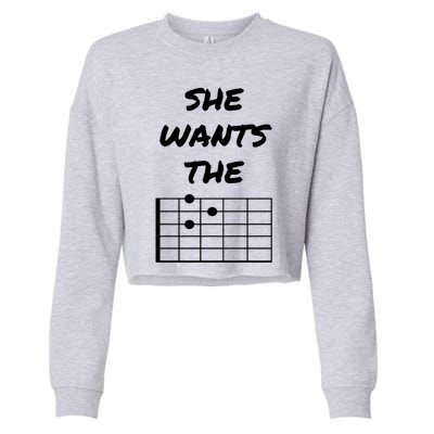 She Wants The D Guitarist Musician Gift Cropped Pullover Crew