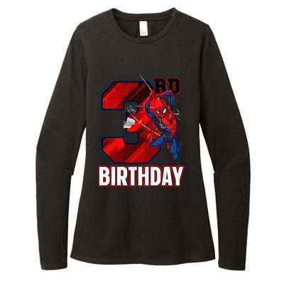 Spider Web Three 3 Years Old ItS My 3rd Birthday Womens CVC Long Sleeve Shirt