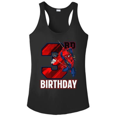 Spider Web Three 3 Years Old ItS My 3rd Birthday Ladies PosiCharge Competitor Racerback Tank