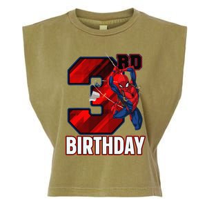 Spider Web Three 3 Years Old ItS My 3rd Birthday Garment-Dyed Women's Muscle Tee