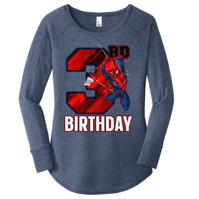 Spider Web Three 3 Years Old ItS My 3rd Birthday Women's Perfect Tri Tunic Long Sleeve Shirt