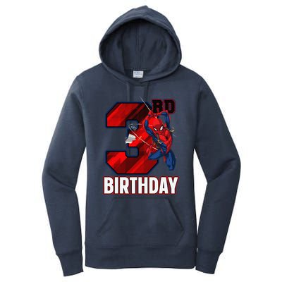 Spider Web Three 3 Years Old ItS My 3rd Birthday Women's Pullover Hoodie