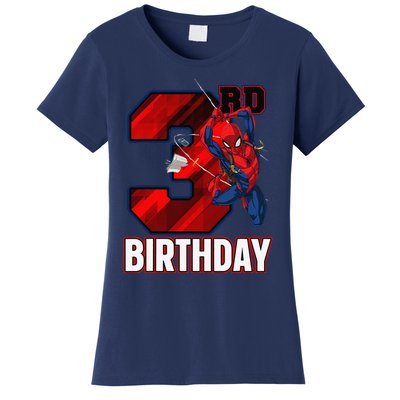 Spider Web Three 3 Years Old ItS My 3rd Birthday Women's T-Shirt