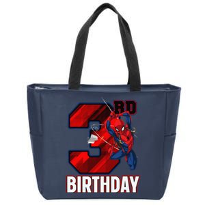 Spider Web Three 3 Years Old ItS My 3rd Birthday Zip Tote Bag