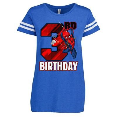 Spider Web Three 3 Years Old ItS My 3rd Birthday Enza Ladies Jersey Football T-Shirt