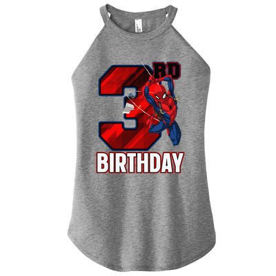 Spider Web Three 3 Years Old ItS My 3rd Birthday Women's Perfect Tri Rocker Tank