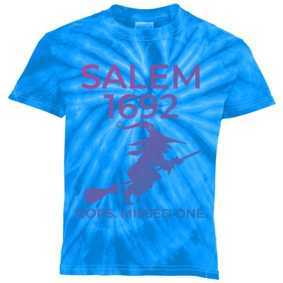 Salem Witch Trials 1692 Oops You Missed One Halloween Gift Kids Tie-Dye T-Shirt