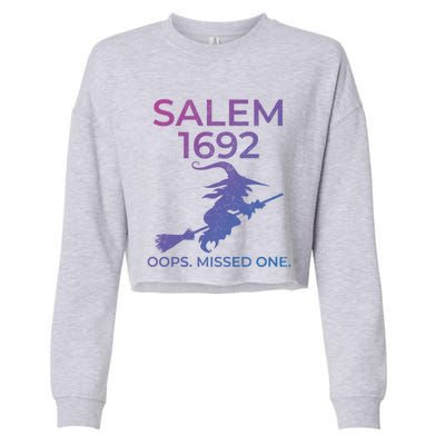 Salem Witch Trials 1692 Oops You Missed One Halloween Gift Cropped Pullover Crew