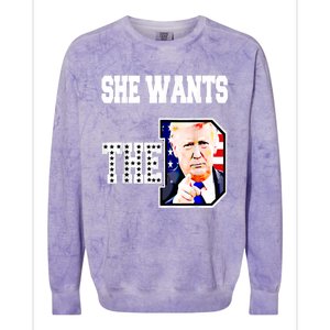 She Wants The D Donald Trump 2024 Colorblast Crewneck Sweatshirt