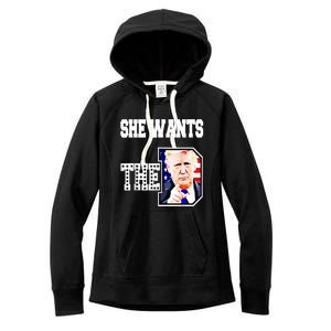 She Wants The D Donald Trump 2024 Women's Fleece Hoodie