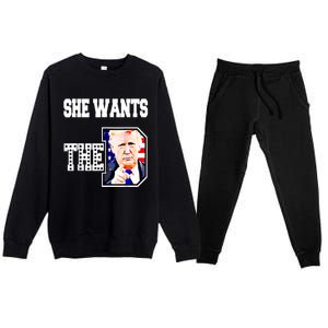 She Wants The D Donald Trump 2024 Premium Crewneck Sweatsuit Set