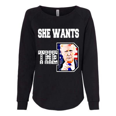 She Wants The D Donald Trump 2024 Womens California Wash Sweatshirt