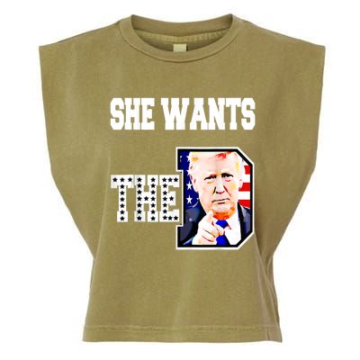 She Wants The D Donald Trump 2024 Garment-Dyed Women's Muscle Tee