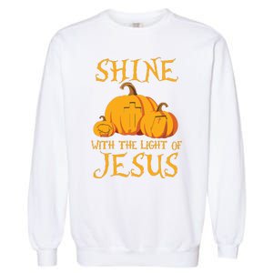 Shine With The Light Of Jesus Christian Halloween Pumpkin Garment-Dyed Sweatshirt