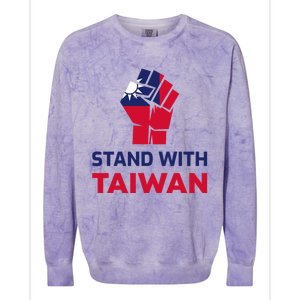 Stand With Taiwan Fist Gift Colorblast Crewneck Sweatshirt