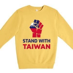 Stand With Taiwan Fist Gift Premium Crewneck Sweatshirt