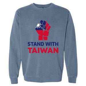 Stand With Taiwan Fist Gift Garment-Dyed Sweatshirt