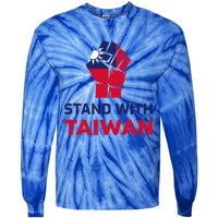 Stand With Taiwan Fist Gift Tie-Dye Long Sleeve Shirt