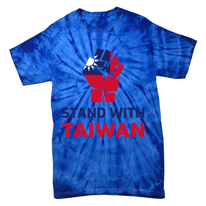 Stand With Taiwan Fist Gift Tie-Dye T-Shirt