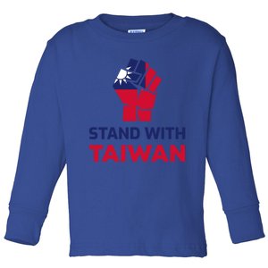 Stand With Taiwan Fist Gift Toddler Long Sleeve Shirt