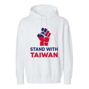 Stand With Taiwan Fist Gift Garment-Dyed Fleece Hoodie