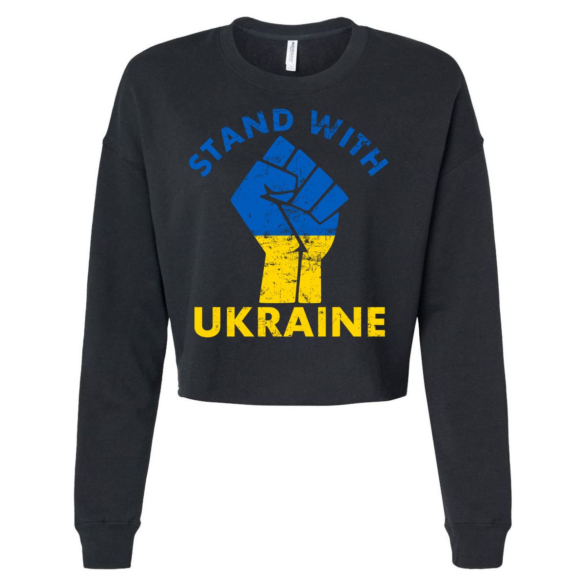 Stand With Ukraine Support Ukraine Free Ukraine Cropped Pullover Crew