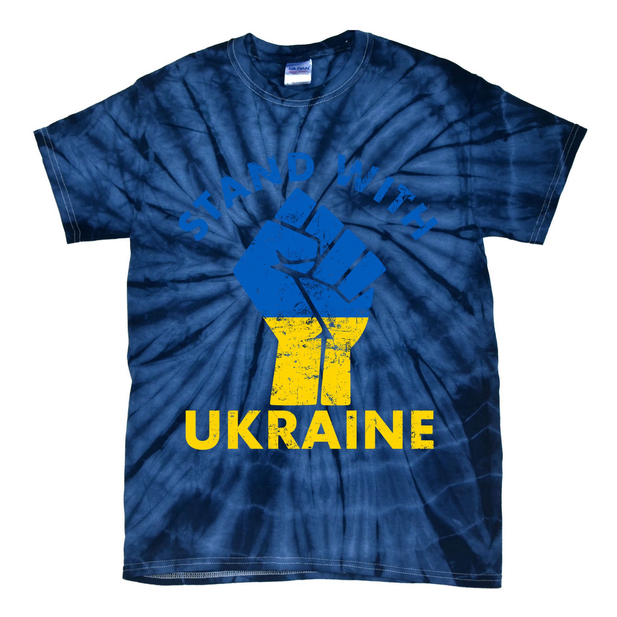 Stand With Ukraine Support Ukraine Free Ukraine Tie-Dye T-Shirt