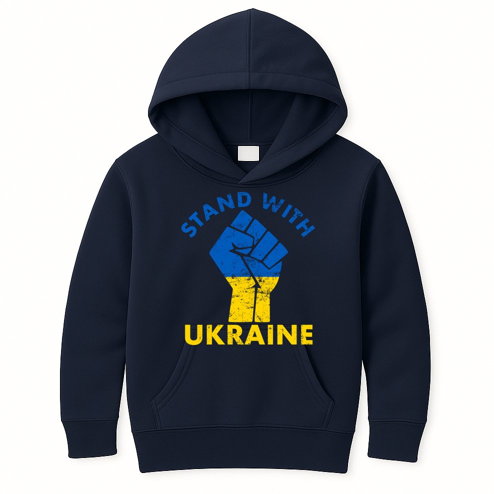 Stand With Ukraine Support Ukraine Free Ukraine Kids Hoodie