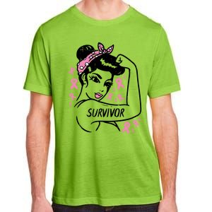 Survivor Warrior Unbreakable Ribbon Breast Cancer Awareness Gift Adult ChromaSoft Performance T-Shirt