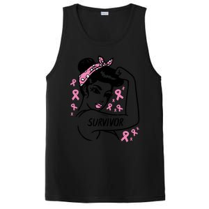 Survivor Warrior Unbreakable Ribbon Breast Cancer Awareness Gift PosiCharge Competitor Tank