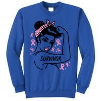 Survivor Warrior Unbreakable Ribbon Breast Cancer Awareness Gift Sweatshirt