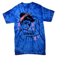 Survivor Warrior Unbreakable Ribbon Breast Cancer Awareness Gift Tie-Dye T-Shirt