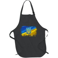 Stand With Ukraine Distressed Coat Of Arms Crest Flag Apron