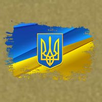 Stand With Ukraine Distressed Coat Of Arms Crest Flag Garment-Dyed Women's Muscle Tee