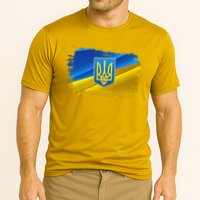 Stand With Ukraine Distressed Coat Of Arms Crest Flag Performance Shirt