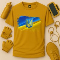 Stand With Ukraine Distressed Coat Of Arms Crest Flag Performance Shirt