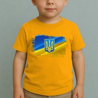 Stand With Ukraine Distressed Coat Of Arms Crest Flag Toddler T-Shirt