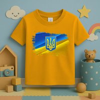 Stand With Ukraine Distressed Coat Of Arms Crest Flag Toddler T-Shirt