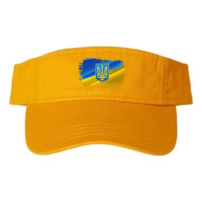 Stand With Ukraine Distressed Coat Of Arms Crest Flag Visor