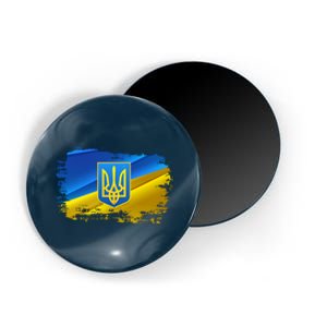 Stand With Ukraine Distressed Coat Of Arms Crest Flag Magnet