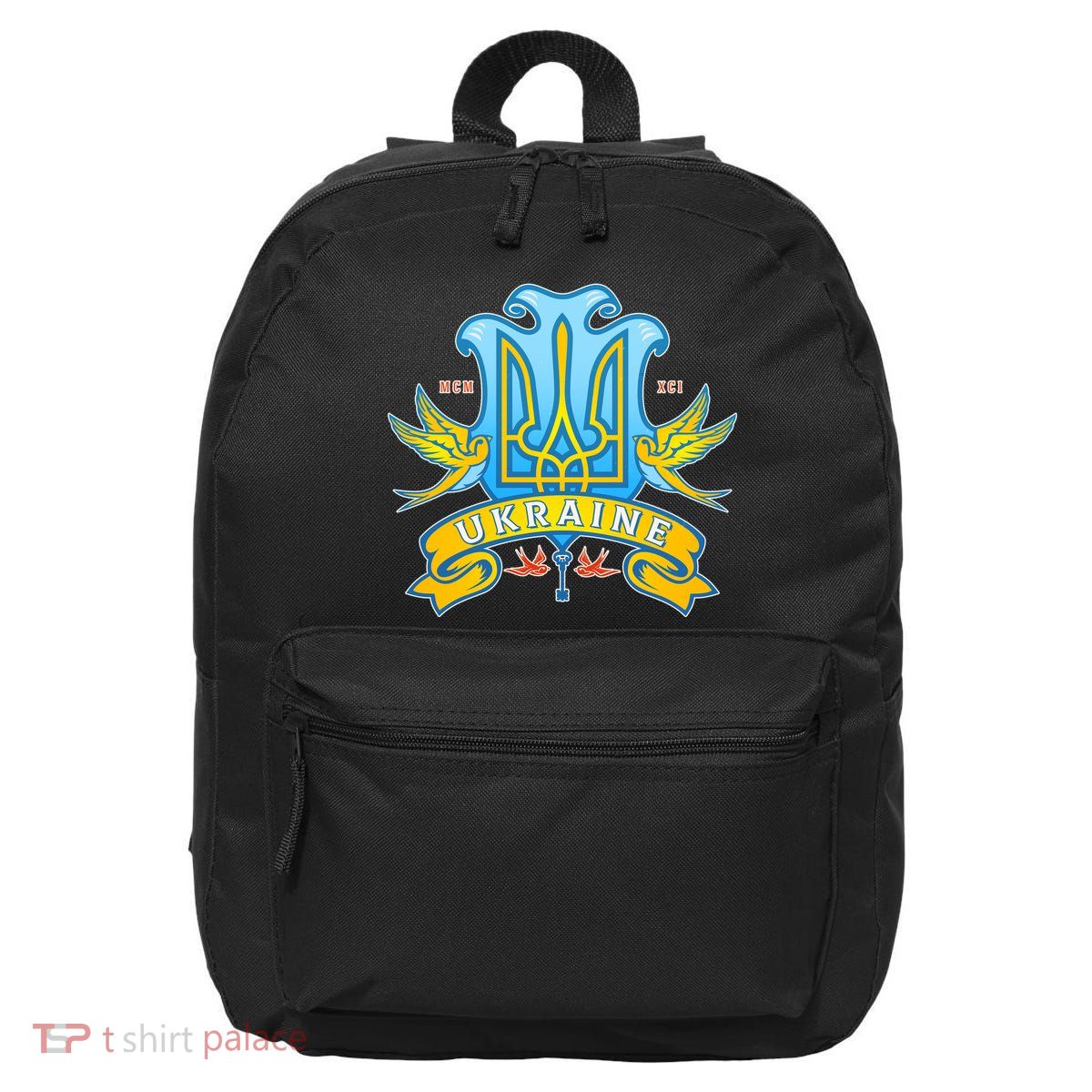 Stand With Ukraine Coat Of Arms Crest Peace Doves 16 in Basic Backpack
