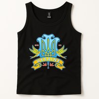 Stand With Ukraine Coat Of Arms Crest Peace Doves Tank Top