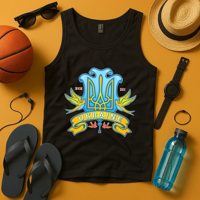 Stand With Ukraine Coat Of Arms Crest Peace Doves Tank Top