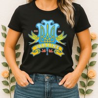 Stand With Ukraine Coat Of Arms Crest Peace Doves Womens T-Shirt