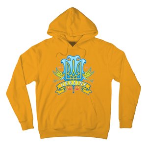 Stand With Ukraine Coat Of Arms Crest Peace Doves Hoodie