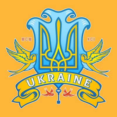 Stand With Ukraine Coat Of Arms Crest Peace Doves T-Shirt