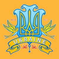 Stand With Ukraine Coat Of Arms Crest Peace Doves Trucker Hat