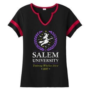 Salem Witch University Training Halloween Ladies Halftime Notch Neck Tee