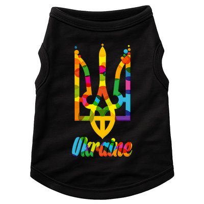 Stand With Ukraine Rainbow Dots Coat Of Arms Doggie Tank